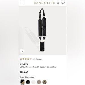 Billie Nylon Utility Crossbody with Case
Black/Gold - iPhone 13 Pro